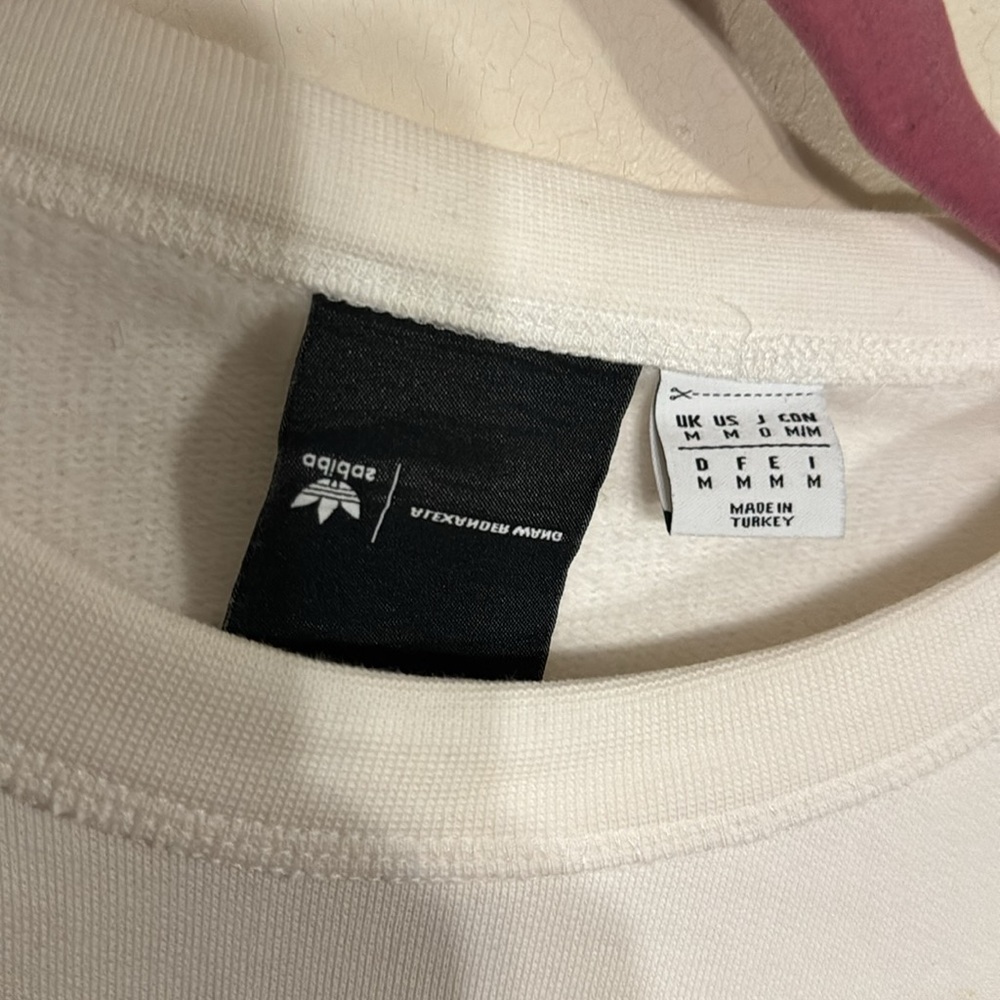 ALEXANDER WANG x ADIDAS crew neck sweatshirt with red print on front & back Sz.M - Picture 4 of 15